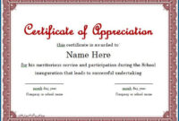 009 Printable Certificate Of Appreciation Template Free With Regard To for Gratitude Certificate Template