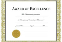 New Certificate Of Attainment Template