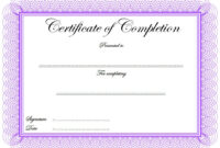 10+ Certificate Of Completion Templates Editable inside Certificate Of Completion Free Template Word