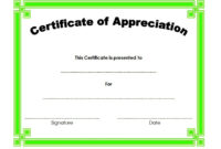 10+ Editable Certificate Of Appreciation Templates Free pertaining to Template For Certificate Of Appreciation In Microsoft Word