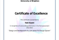 12+ Certificate Of Excellence Templates | Certificate Templates, Word in Stunning Certificate Of Excellence Template Word