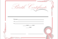 14 Free Birth Certificate Templates In Ms Word & Pdf intended for Fantastic Birth Certificate Template For Microsoft Word