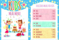 16+ Examples Of Kids Menu In Psd | Ai | Eps Vector | Examples intended for Free Fun Menu Templates