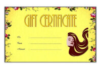 1St Hair Salon Gift Certificate Template Free Printable | Salon Gifts with Beauty Salon Gift Certificate