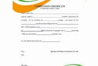 21+ Free 42+ Free Certificate Of Completion Templates - Word Excel Formats inside Certificate Of Completion Free Template Word