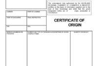 Fascinating Certificate Of Origin Form Template
