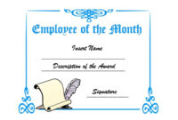 30+ Printable Employee Of The Month Certificates - Templatearchive intended for Employee Of The Month Certificate Template With Picture