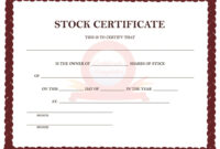 40+ Free Stock Certificate Templates (Word, Pdf) - Template Lab pertaining to Top Blank Share Certificate Template Free