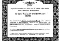 Top Blank Share Certificate Template Free