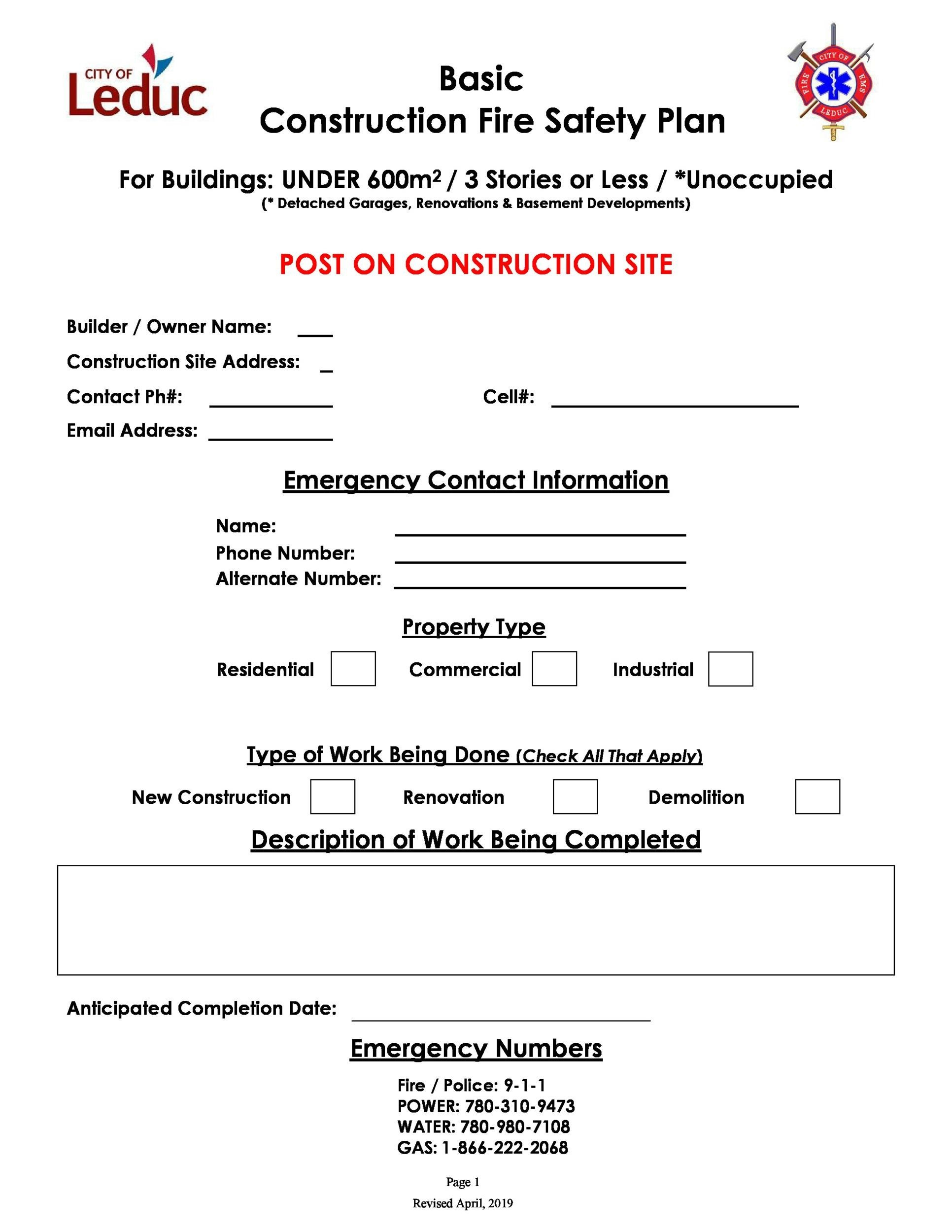 46 Great Safety Plan Templates (Construction, Site Specific, Patient regarding Free Construction Safety Policy Template