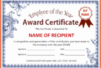 50 Employee Of The Year Certificates | Ufreeonline Template throughout Employee Of The Year Certificate Template Free