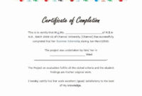 6+ Work Completion Certificate Formats In Word within Certificate Template For Project Completion
