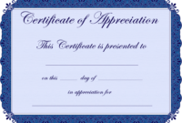 Appreciation Certificate Template | Certificate Of Recognition Template pertaining to Certificate Of Recognition Template Word