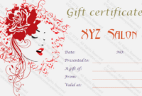 Printable Hair Salon Gift Certificate Template