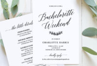 Bachelorette Party Weekend Invitation, Itinerary, Agenda, Weekend regarding Bachelorette Weekend Itinerary Template