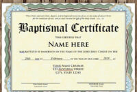Baptism Certificate Template Microsoft Word Editable File | Etsy for Best Baptism Certificate Template Word