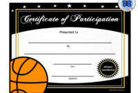 Basketball Certificate Pdf Basketball Certificate Editable | Etsy pertaining to Basketball Participation Certificate Template