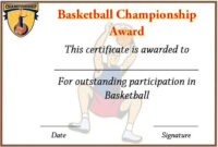 Basketball Championship Certificate Template | Certificate Templates intended for Basketball Tournament Certificate Template
