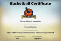Basketball Mythical 5 Certificate | Certificate Templates, Certificate inside Basketball Camp Certificate Template