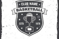 Basketball Sport Club Badge. Vector Illustration. Concept For Shirt throughout Basketball Certificate Template  13 Designs