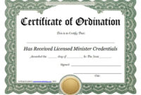 Best Free Ordination Certificate Template In 2021 | Certificate within Free Ordination Certificate Template