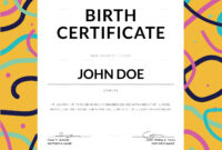 Birth Certificate Design Template In Psd, Word, Publisher, Illustrator throughout Birth Certificate Templates For Word