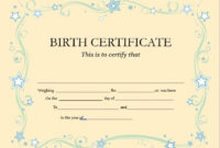 Birth Certificate Templates - 14 Free Templates In Ms Word Inside inside Birth Certificate Templates For Word