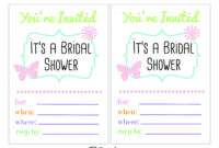 Blank Bridal Shower Invitations For Spring + Free Printable! - Creative pertaining to Fascinating Blank Bridal Shower Invitations Templates