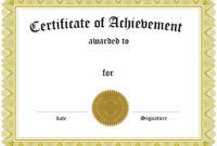 Blank Certificate Of Achievement Template – Business Plan Templates with regard to Stunning Blank Certificate Of Achievement Template