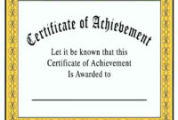 Blank Certificate Of Achievement - Template Invitations - Template intended for Stunning Blank Certificate Of Achievement Template