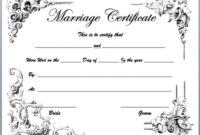 Blank Marriage Certificate Template (4) – Templates Example | Templates regarding Certificate Of Marriage Template