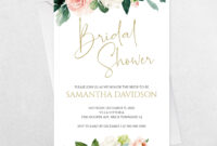 Bridal Shower Instant Download Template Editable Greenery | Etsy within Blank Bridal Shower Invitations Templates