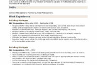 Building Manager Resume Samples | Qwikresume with regard to Fascinating Property Management Manual Template