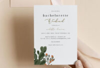 Cactus Bachelorette Invitation & Itinerary Template Desert | Etsy In inside Bridal Shower Itinerary Template
