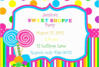 Candyland Birthday Invitations Printable Sweet Shoppe Invite Regarding within Blank Candyland Template