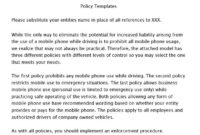 Cell Phone Policy Template: For Companies, Corporate & Restaurants for No Cell Phone Policy At Work Template