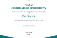 Certificate Authenticity Artwork Template [Free Pdf] – Word | Psd within Stunning Certificate Template For Pages