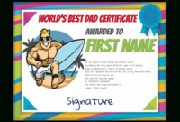 Certificate Best Dad Party Sport Drawing Template (Card 3246) within Best Dad Certificate Template