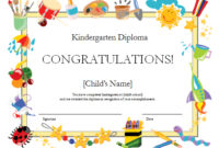 Certificate Kindergarten - Certificates Templates Free pertaining to 10 Kindergarten Diploma Certificate Templates