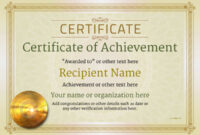 Certificate Of Achievement - Free Templates Easy To Use Download &amp;amp; Print inside Certificate Of Accomplishment Template Free