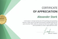 Amazing Formal Certificate Of Appreciation Template