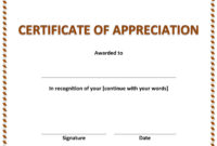 Certificate Of Appreciation » Officetemplates within Certificate Of Recognition Template Word