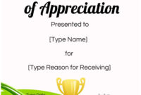 Certificate Of Appreciation Template Word Free ~ Sample Certificate inside Certificate Of Appreciation Template Doc