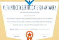 Certificate Of Authenticity Template For Artwork | Certificate in Fresh Small Certificate Template