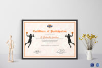 Certificate Of Basketball Participation Design Template In Psd, Word within Basketball Participation Certificate Template