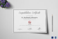 Professional Congratulations Certificate Word Template