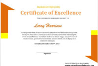 Certificate Of Excellence Templates - Word Templates for Stunning Certificate Of Excellence Template Word