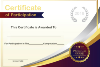 Certificate Of Participation Template Pdf - Professional Template Ideas regarding Free Certificate Of Participation Word Template