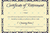 Certificate Of Retirement (#927) In 2020 | Retirement Certificate with regard to New Retirement Certificate Template