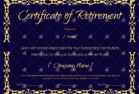 Retirement Certificate Templates For Word